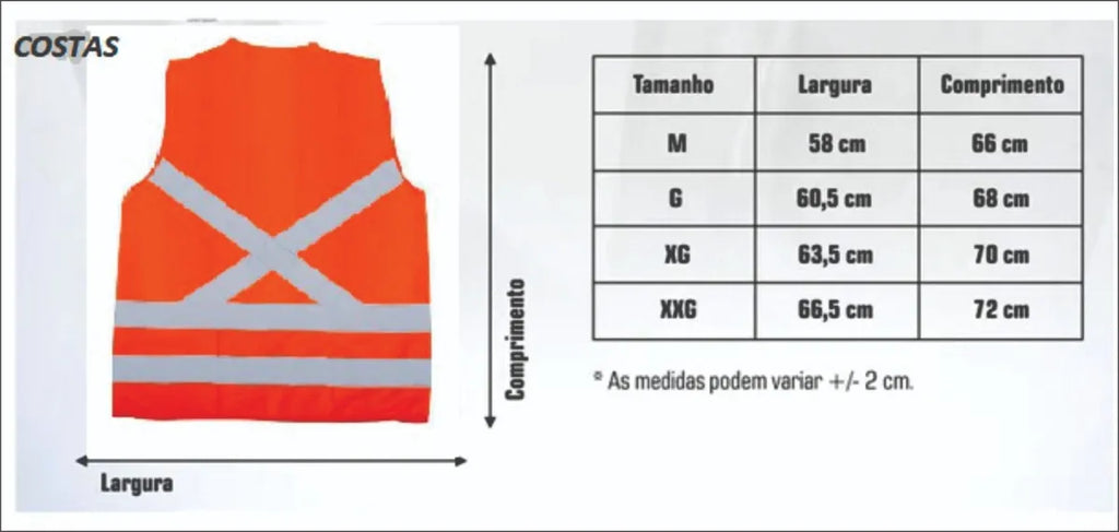 Colete Refletivo c/ Bolso - Personalizado