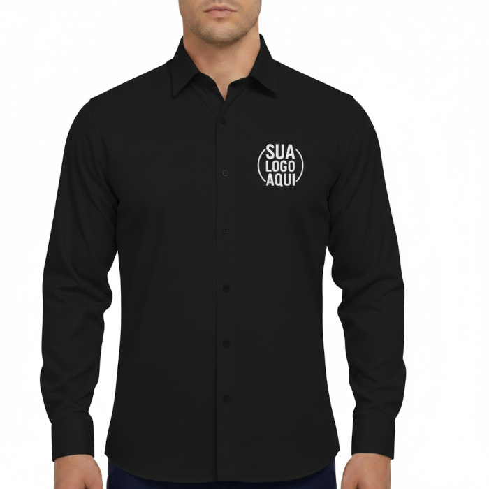 Camisa Social Masculina Manga Longa Personalizada