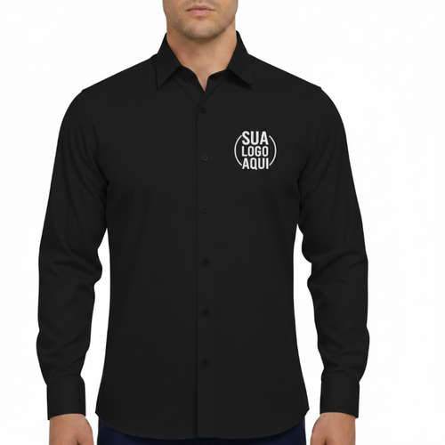 Camisa Social Masculina Manga Longa Personalizada