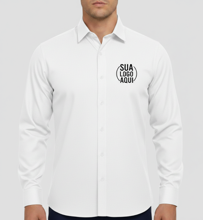 Camisa Social Masculina Manga Longa Personalizada