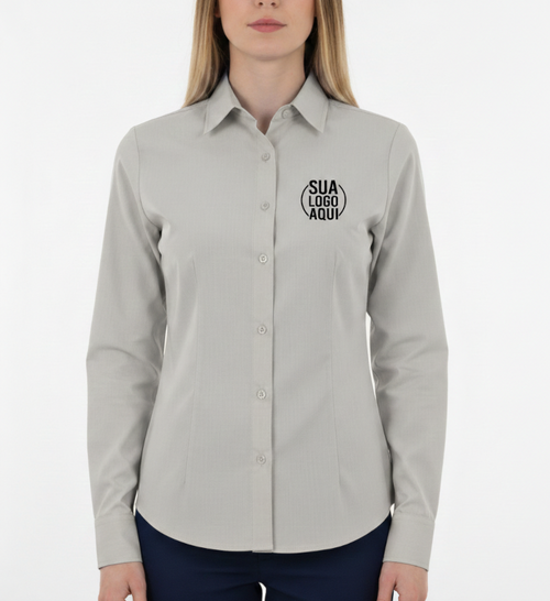 Camisa Social Feminina Manga Longa Personalizada