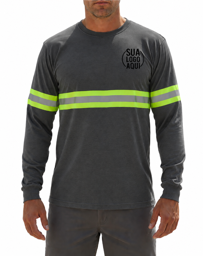 Camiseta Manga Longa PV - Com Faixa Refletiva