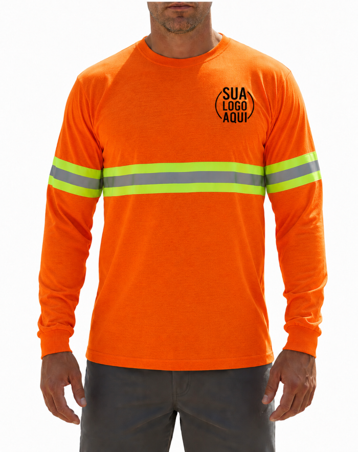 Camiseta Manga Longa PV - Com Faixa Refletiva