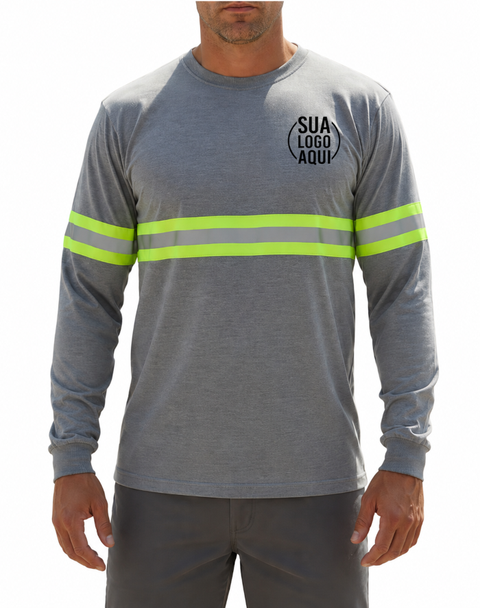 Camiseta Manga Longa PV - Com Faixa Refletiva