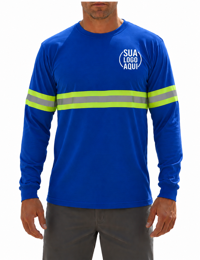 Camiseta Manga Longa PV - Com Faixa Refletiva